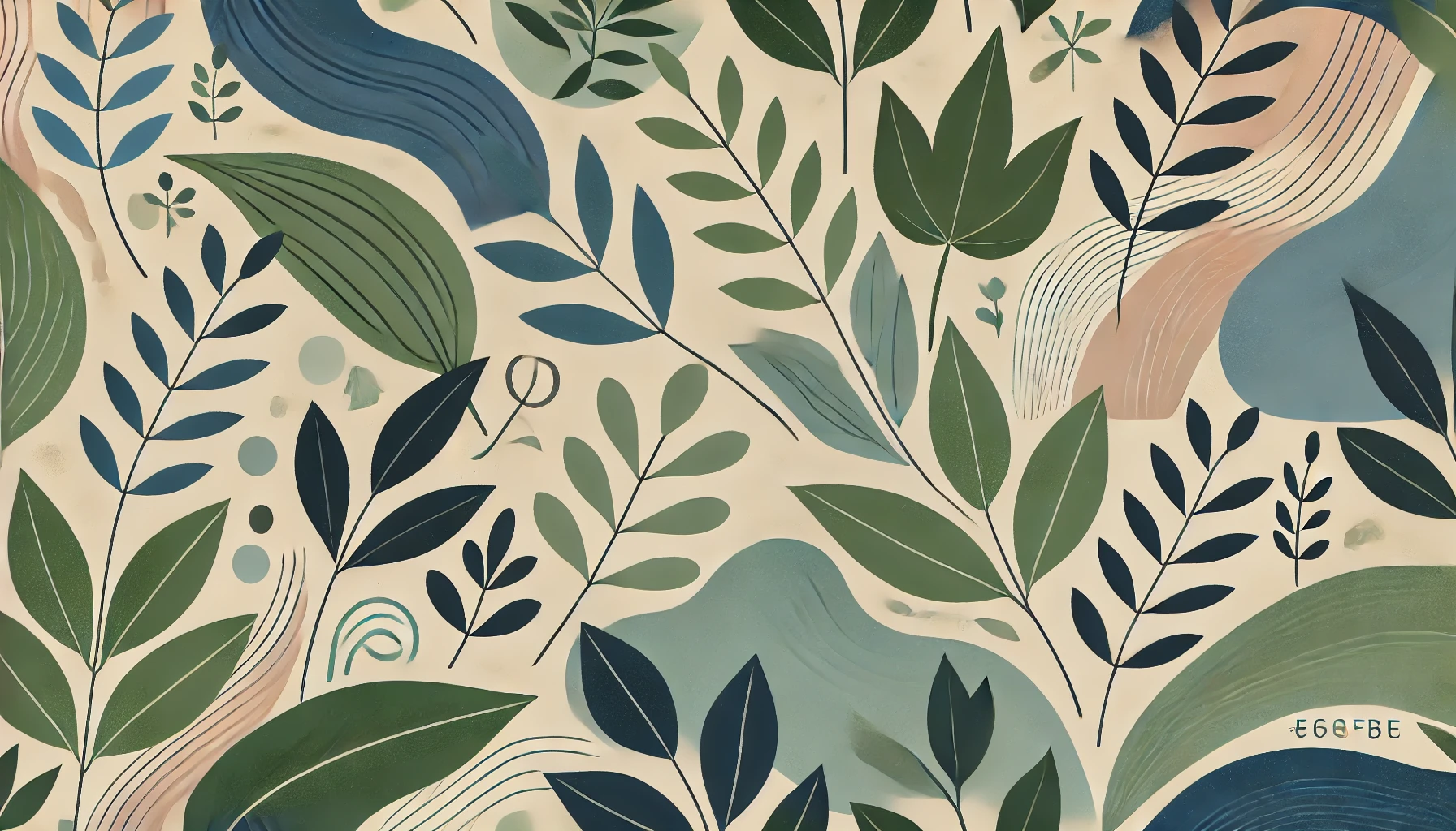 Cranio Sacral - Dekoratives Titelbild mit Blättern und organischen Formen